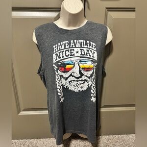 Gray Graphic Sleeveless Men's Shirt